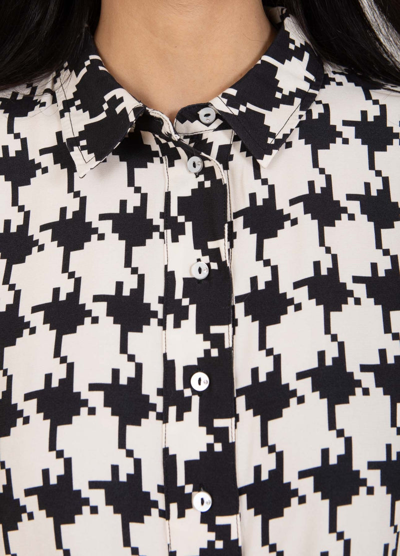 Coster Copenhagen SHIRT IN HOUNDSTOOTH MIX PRINT Shirt/Blouse Houndstooth mix print - 901