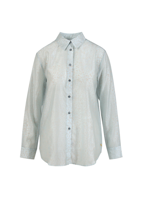 Coster Copenhagen SHIRT IN LEO PRINT Shirt/Blouse Light blue / peech leo - 936