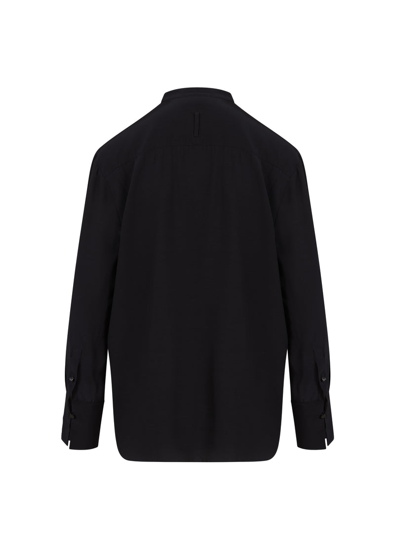 Coster Copenhagen SHIRT WITH FOLDED BUTTON PLACKET Shirt/Blouse Black - 100