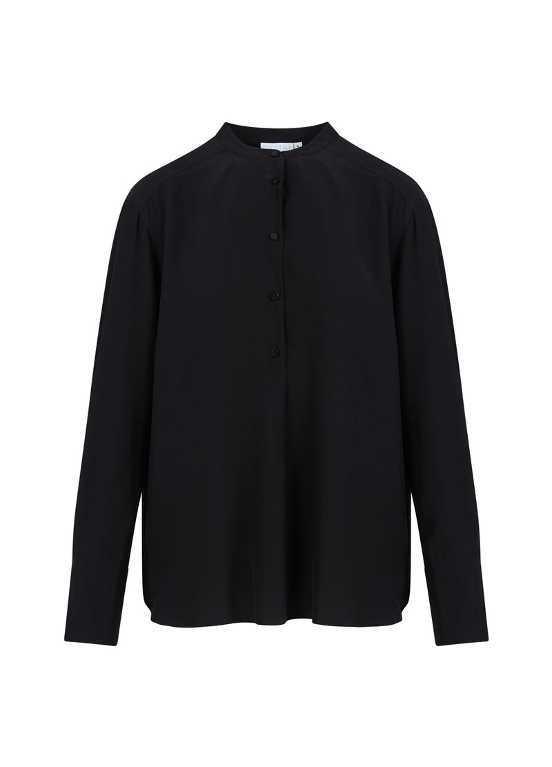 Coster Copenhagen SHIRT WITH FOLDED BUTTON PLACKET Shirt/Blouse Black - 100