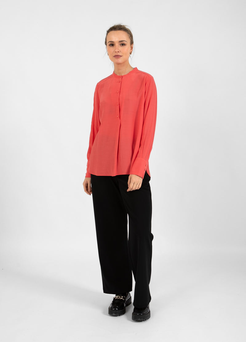 Coster Copenhagen SHIRT WITH FOLDED BUTTON PLACKET Shirt/Blouse Hot coral - 685