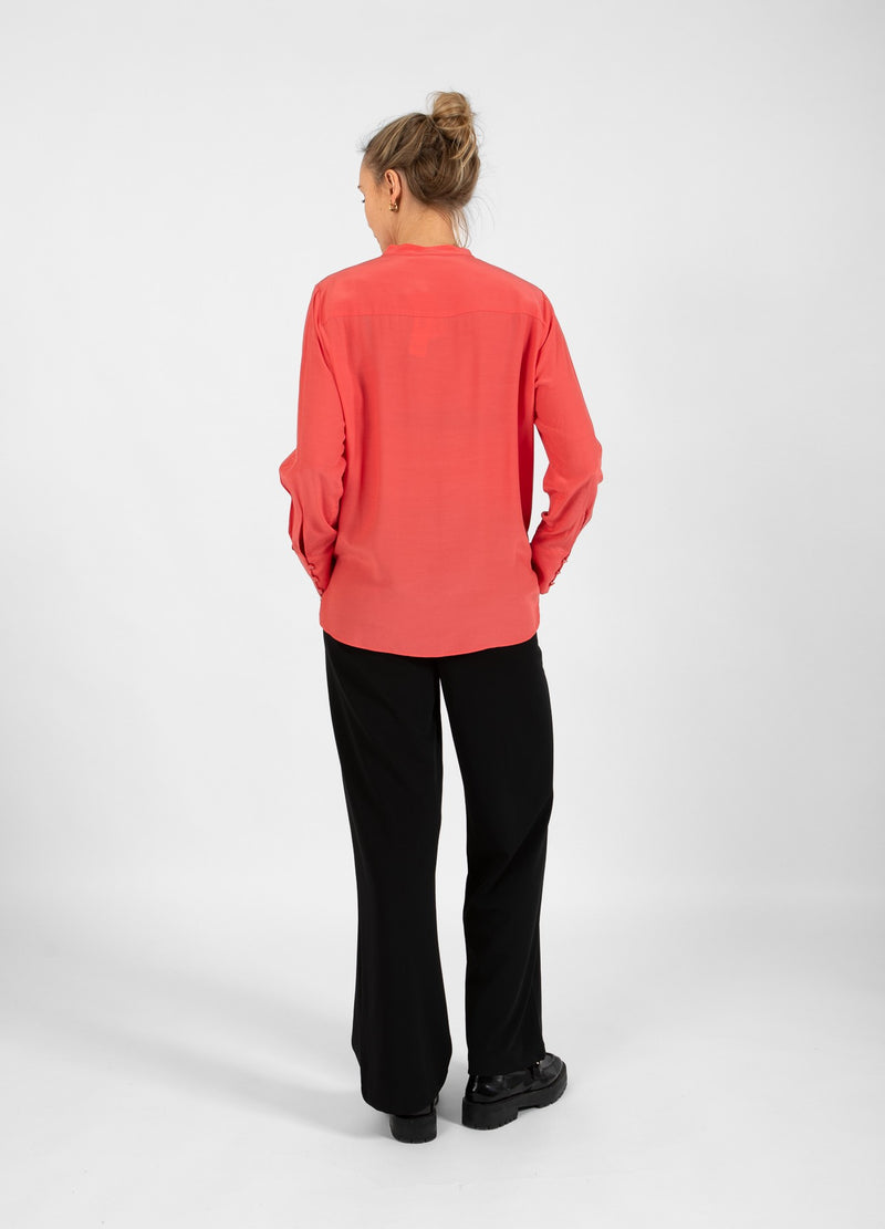 Coster Copenhagen SHIRT WITH FOLDED BUTTON PLACKET Shirt/Blouse Hot coral - 685