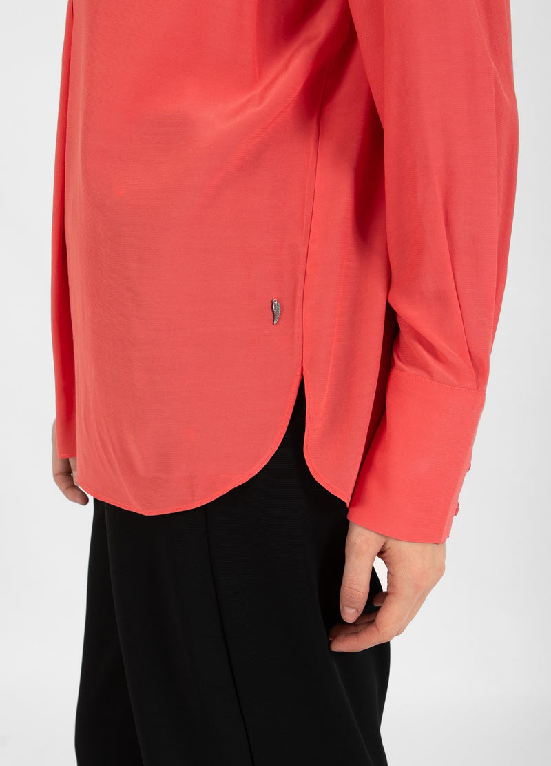 Coster Copenhagen SHIRT WITH FOLDED BUTTON PLACKET Shirt/Blouse Hot coral - 685