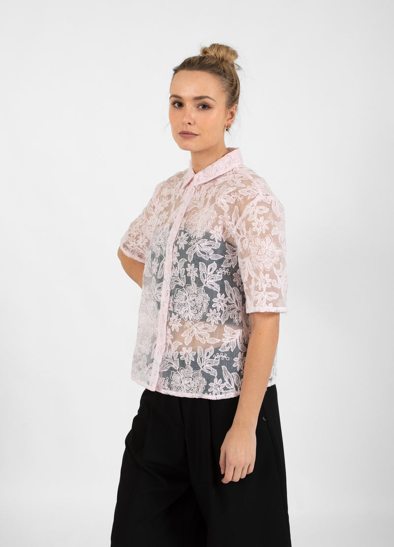 Coster Copenhagen SHIRT WITH LACE Shirt/Blouse Powder rose - 686