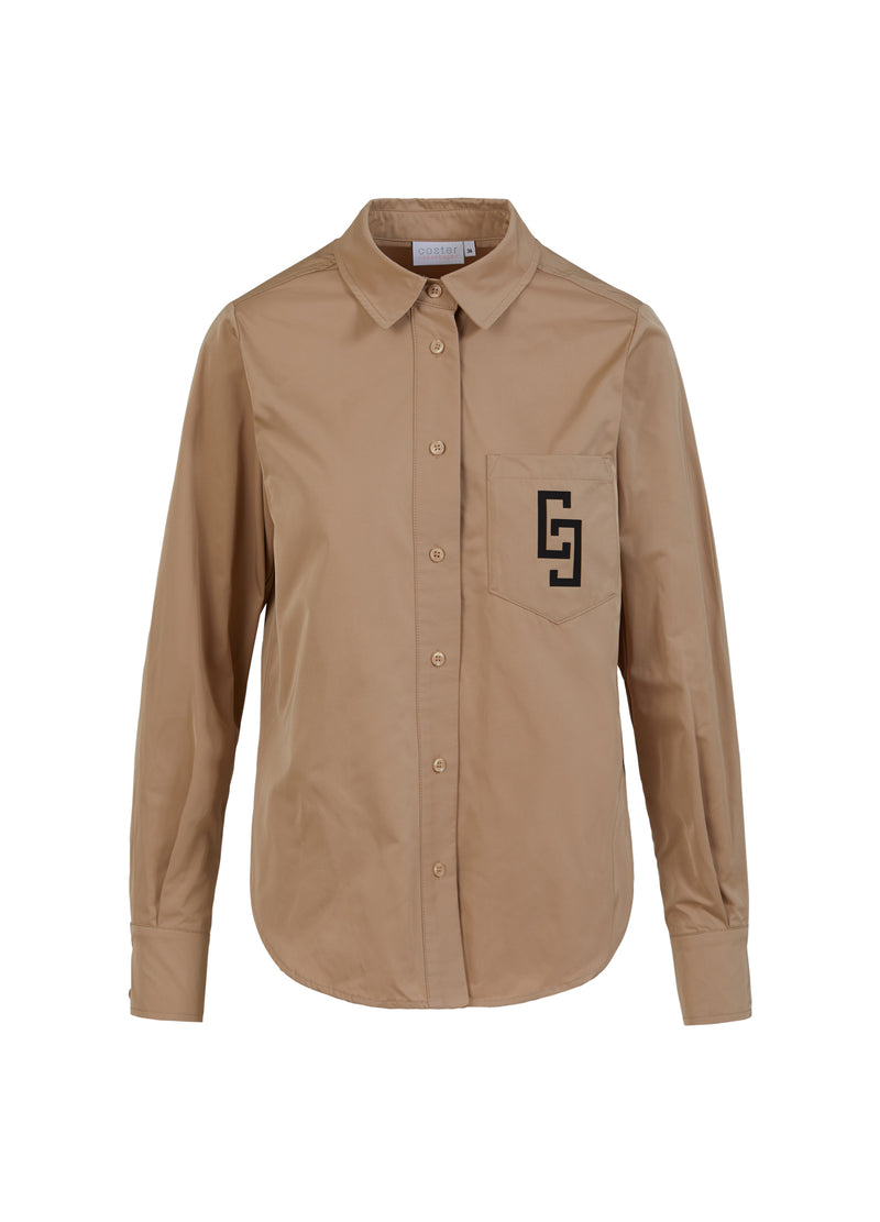 Coster Copenhagen SHIRT WITH LOGO EMBROIDERY Shirt/Blouse Creme - 241