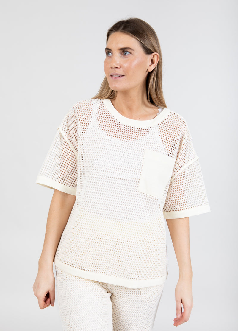 Coster Copenhagen SHIRT WITH MESH AND CHEST POCKETS Shirt/Blouse Creme - 241