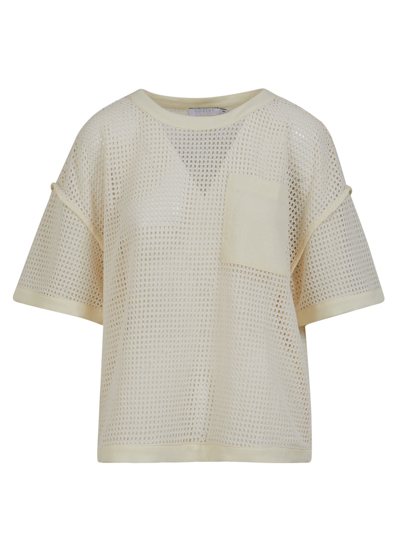 Coster Copenhagen SHIRT WITH MESH AND CHEST POCKETS Shirt/Blouse Creme - 241