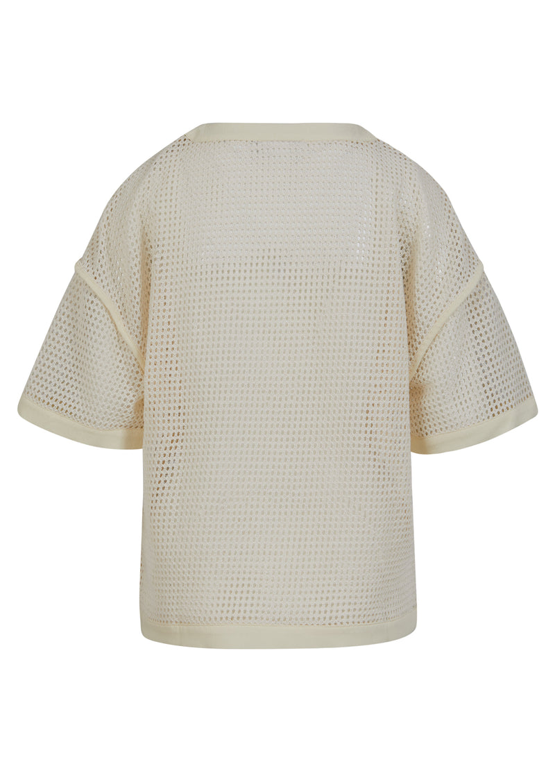 Coster Copenhagen SHIRT WITH MESH AND CHEST POCKETS Shirt/Blouse Creme - 241