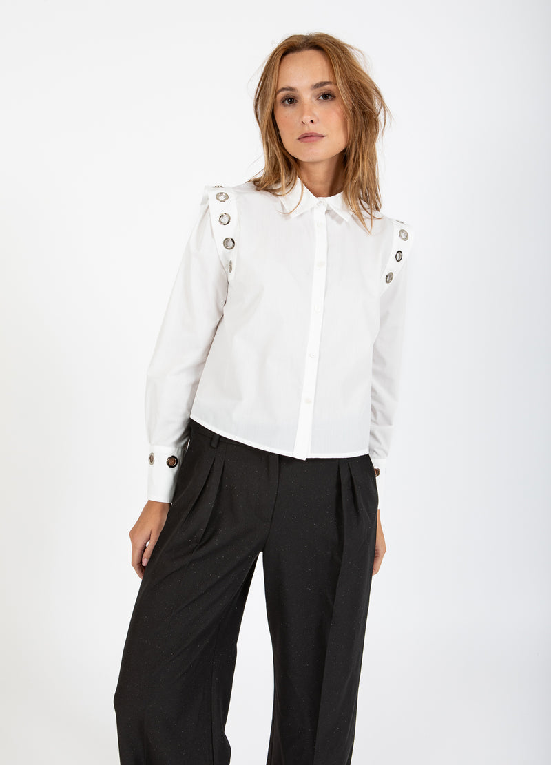 Coster Copenhagen SHIRT WITH METAL HOLES Shirt/Blouse White - 200