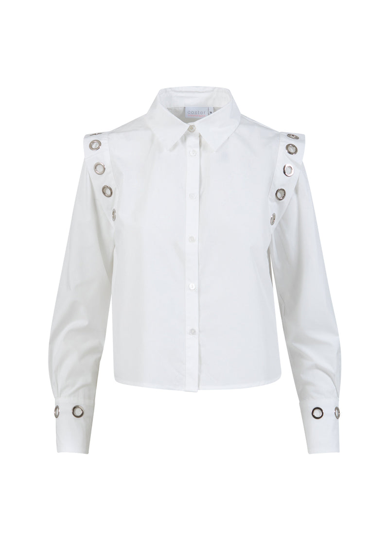 Coster Copenhagen SHIRT WITH METAL HOLES Shirt/Blouse White - 200