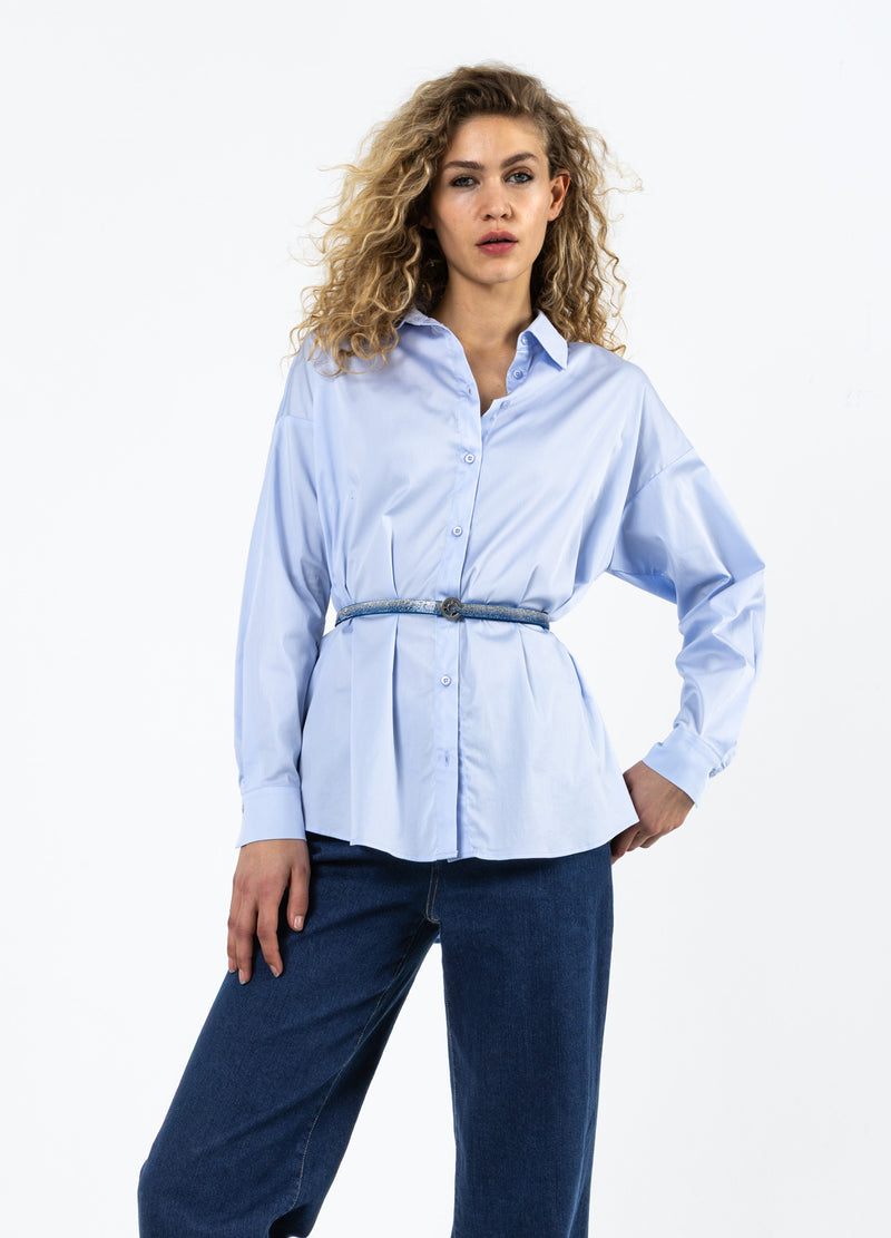 Coster Copenhagen SHIRT WITH PLEATS Shirt/Blouse Pastel blue - 358