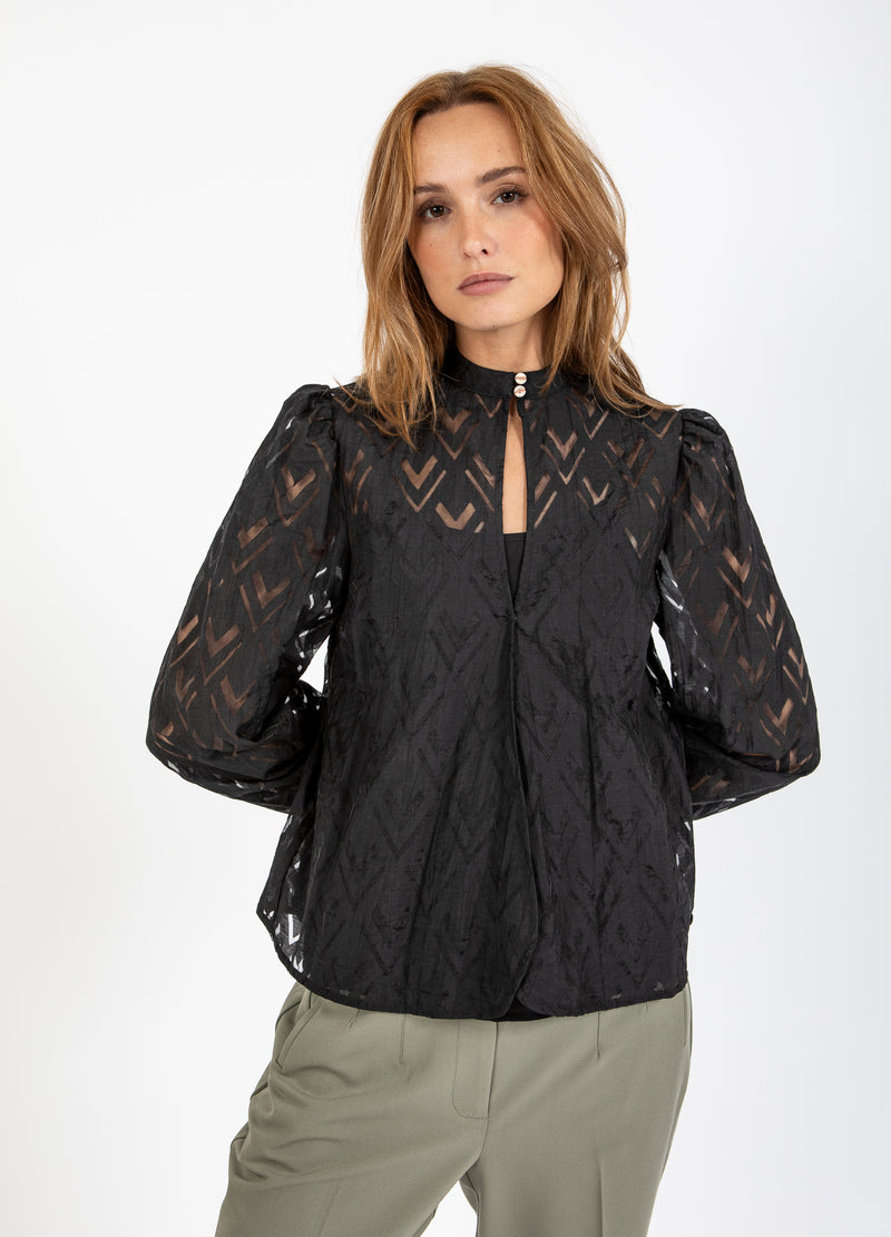 Coster Copenhagen SHIRT WITH V-NECK Shirt/Blouse Black - 100