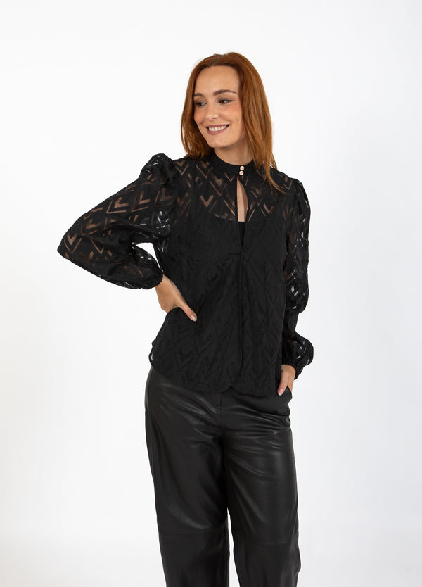 Coster Copenhagen SHIRT WITH V-NECK Shirt/Blouse Black - 100