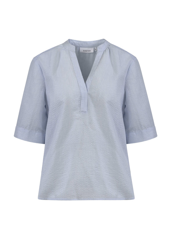 Coster Copenhagen SHORT SLEEVED SHIRT Shirt/Blouse Light blue mini stripe - 488