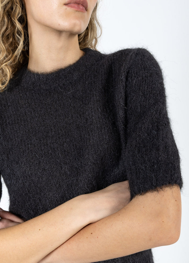 Coster Copenhagen SHORT SLEEVE KNIT IN ALPACA Knitwear Black - 100