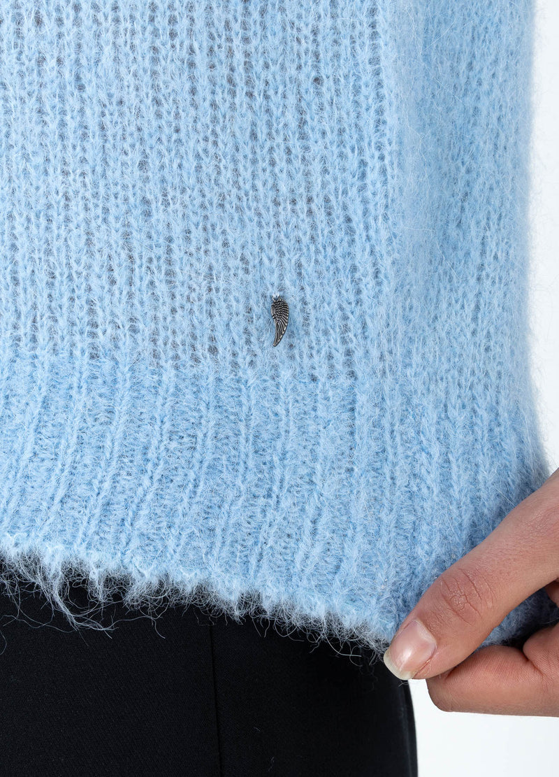 Coster Copenhagen SHORT SLEEVE KNIT IN ALPACA Knitwear Pastel blue - 538