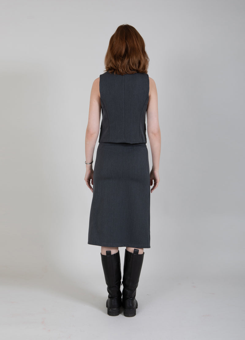 Coster Copenhagen SKIRT IN GREY MELANGE Skirt Grey Melange - 101