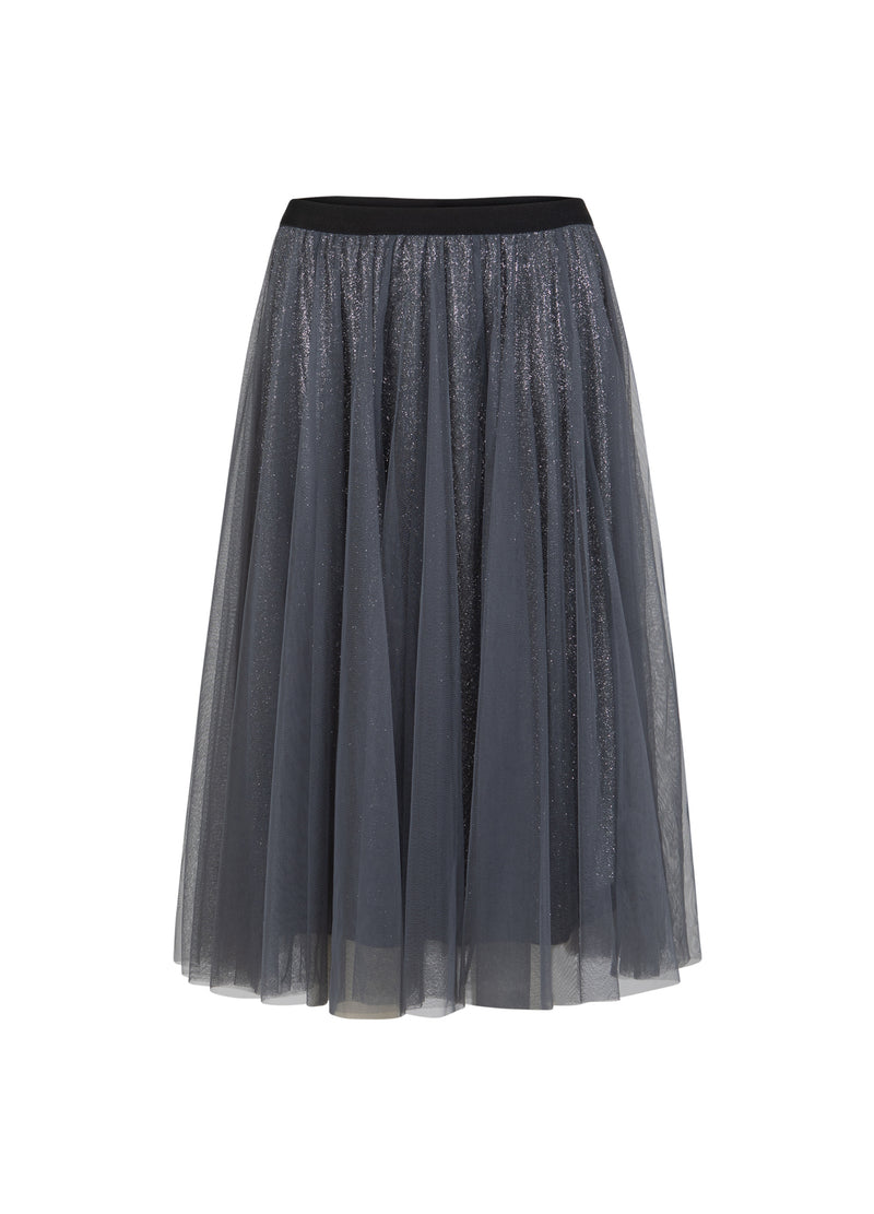 Coster Copenhagen SKIRT WITH PLISSE AND GLITTER Skirt Silver/black - 204