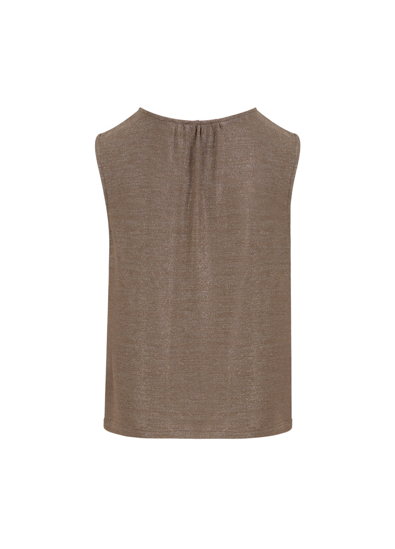 Coster Copenhagen SLEEVELESS LUREX TOP Shirt/Blouse Taupe sand - 393