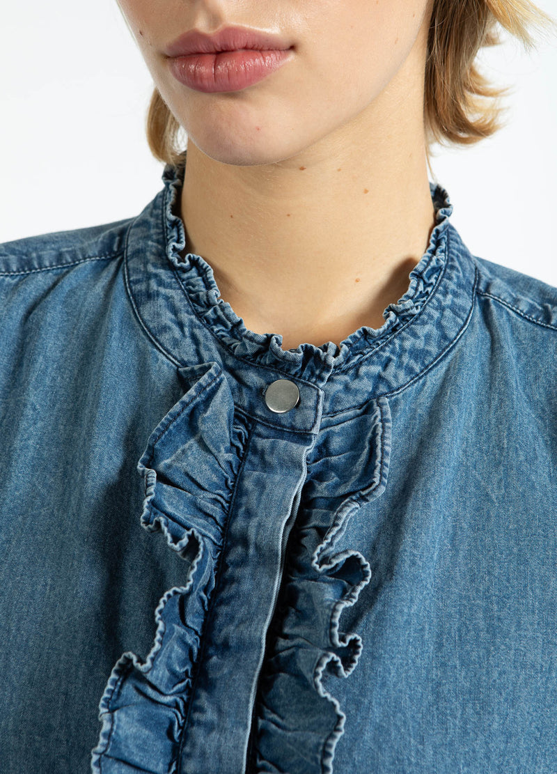 Coster Copenhagen SOFT DENIM SHIRT Shirt/Blouse Denim blue - 559