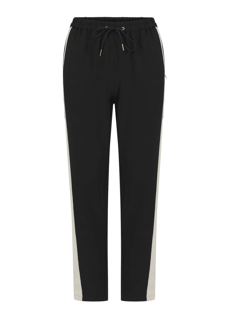 Coster Copenhagen SPORTY PANTS WITH SIDE PANEL - SILLE FIT Pants Creme / black - 177