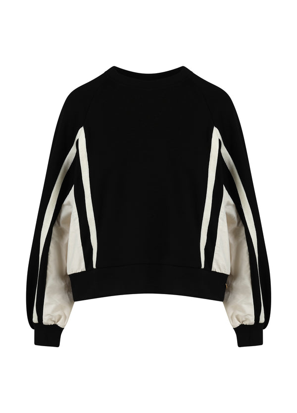 Coster Copenhagen SPORTY SWEAT IN TWO COLORS Shirt/Blouse Creme / black - 177