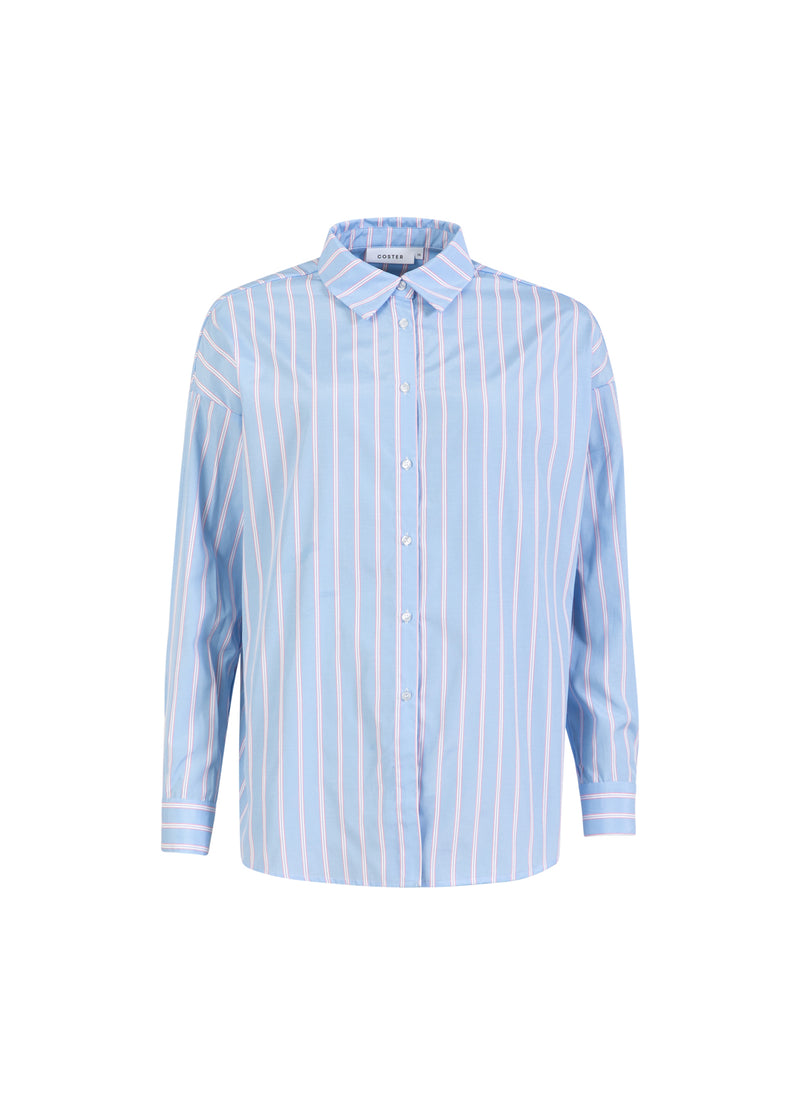Coster Copenhagen STRIPED SHIRT Shirt/Blouse Light blue/pink stripe - 525