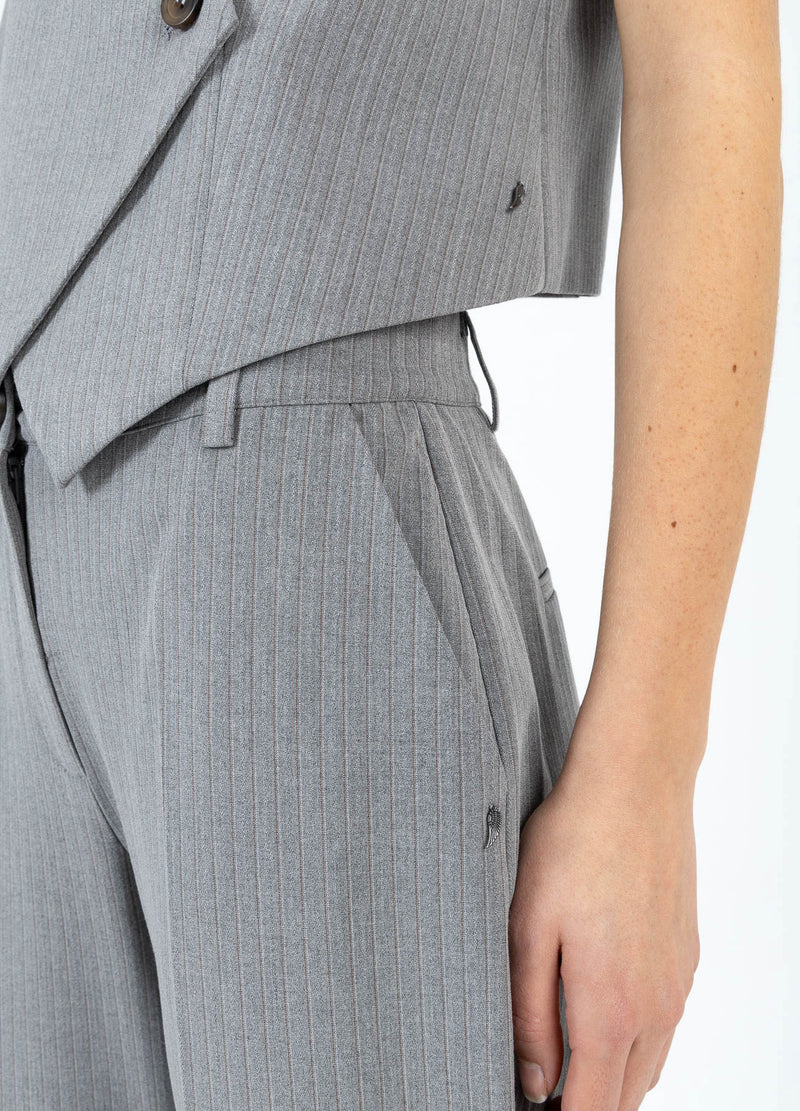 Coster Copenhagen SUIT PANTS - PETRA FIT Pants Mist grey pin stripe - 175
