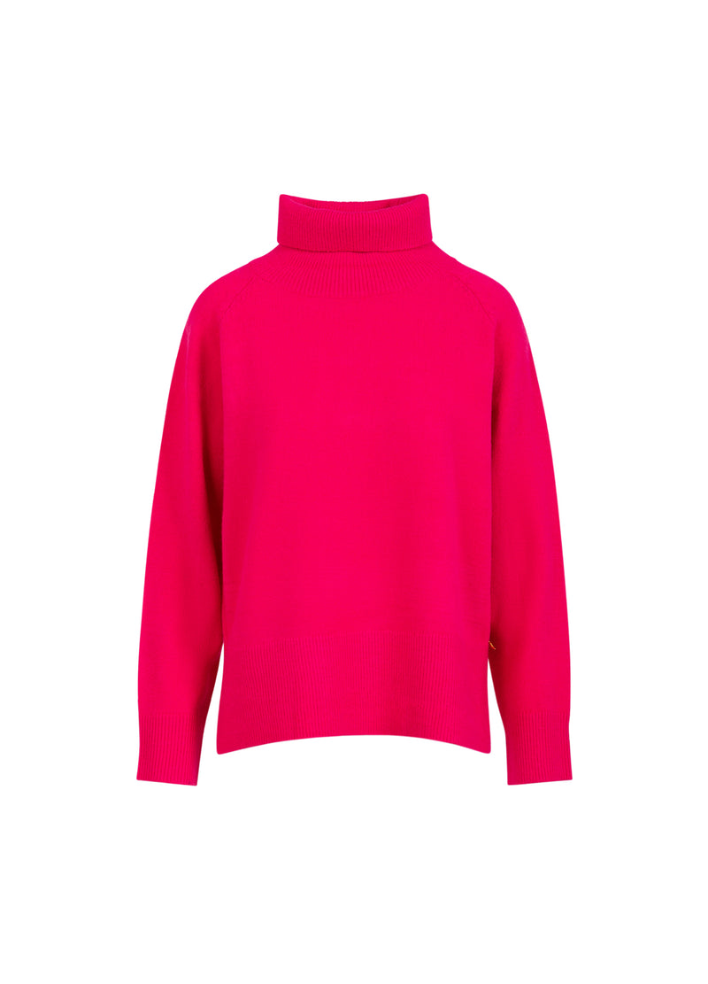 Coster Copenhagen SWEATER WITH HIGH NECK - COMFY Knitwear Hot pink - 683