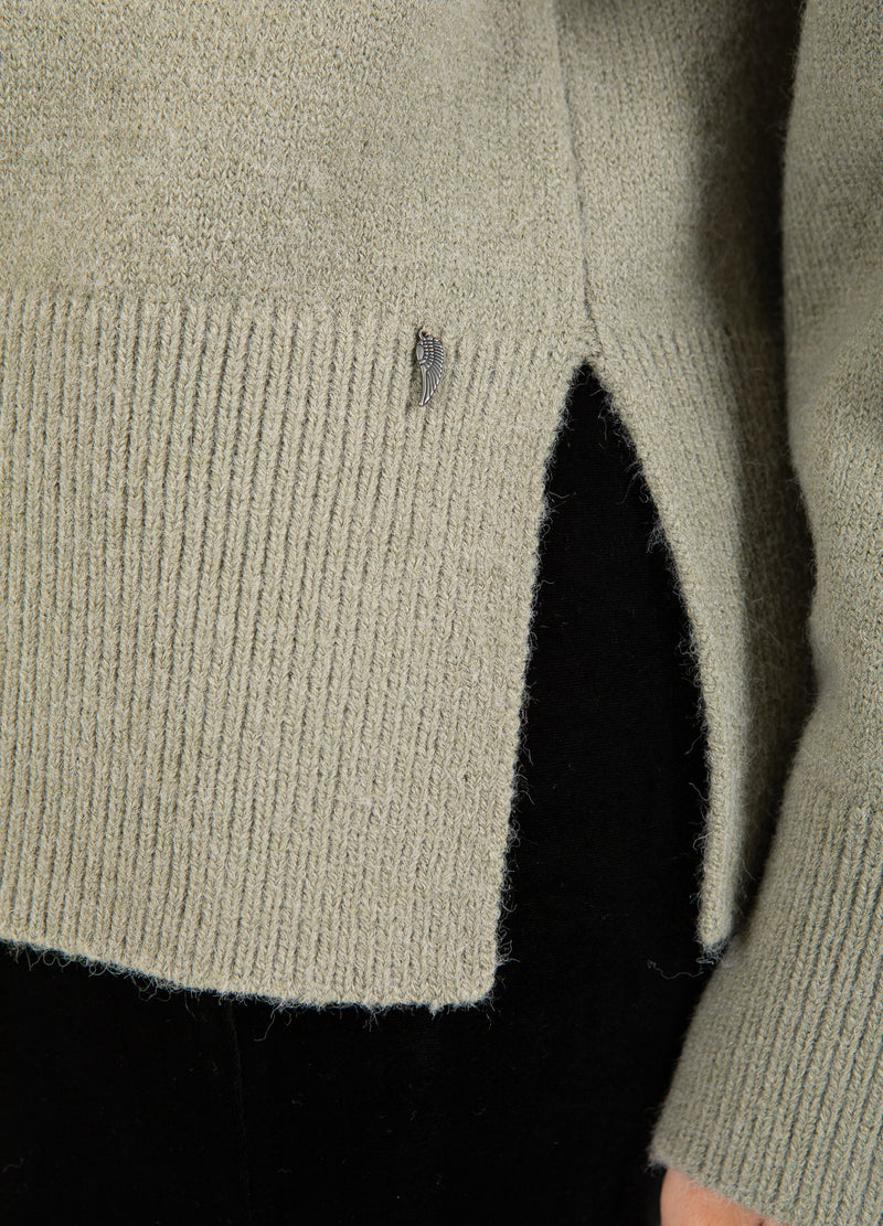 Coster Copenhagen SWEATER WITH HIGH NECK - COMFY KNIT Knitwear Moss Green - 469