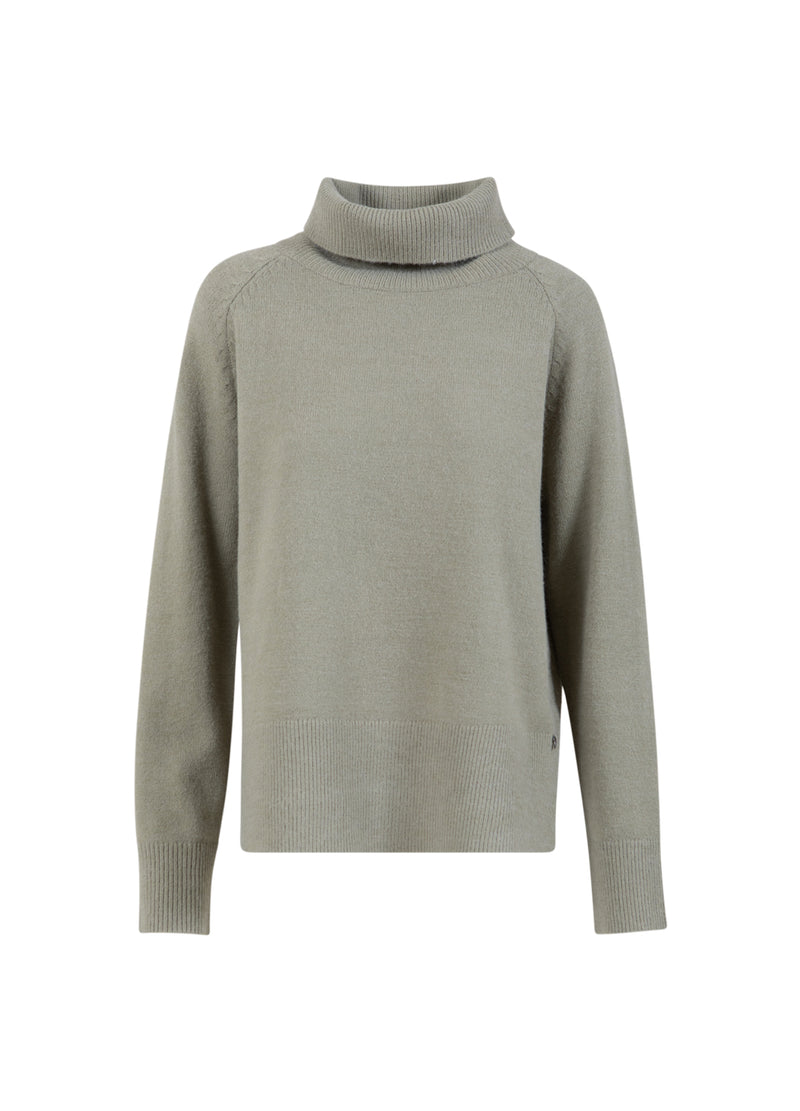 Coster Copenhagen SWEATER WITH HIGH NECK - COMFY KNIT Knitwear Moss Green - 469