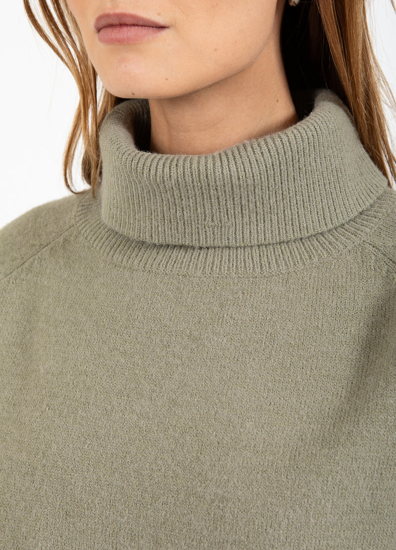 Coster Copenhagen SWEATER WITH HIGH NECK - COMFY KNIT Knitwear Moss Green - 469
