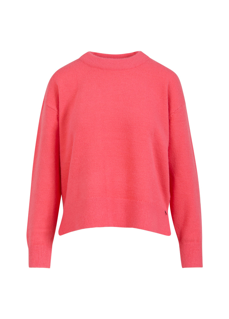 Coster Copenhagen SWEATER WITH ROUND NECK - COMFY KNIT Knitwear Hot coral - 685