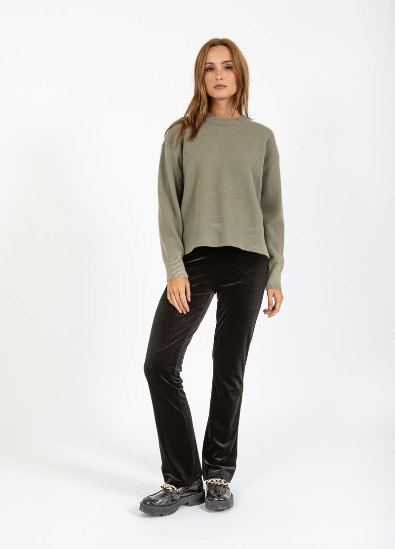 Coster Copenhagen SWEATER WITH ROUND NECK - COMFY KNIT Knitwear Moss Green - 469