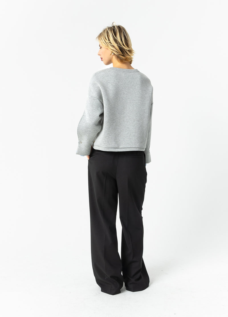 Coster Copenhagen SWEATSHIRT WITH SLEEVE DETAIL Shirt/Blouse Grey melange - 142