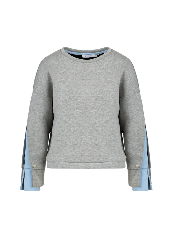 Coster Copenhagen SWEATSHIRT WITH SLEEVE DETAIL Shirt/Blouse Grey melange - 142