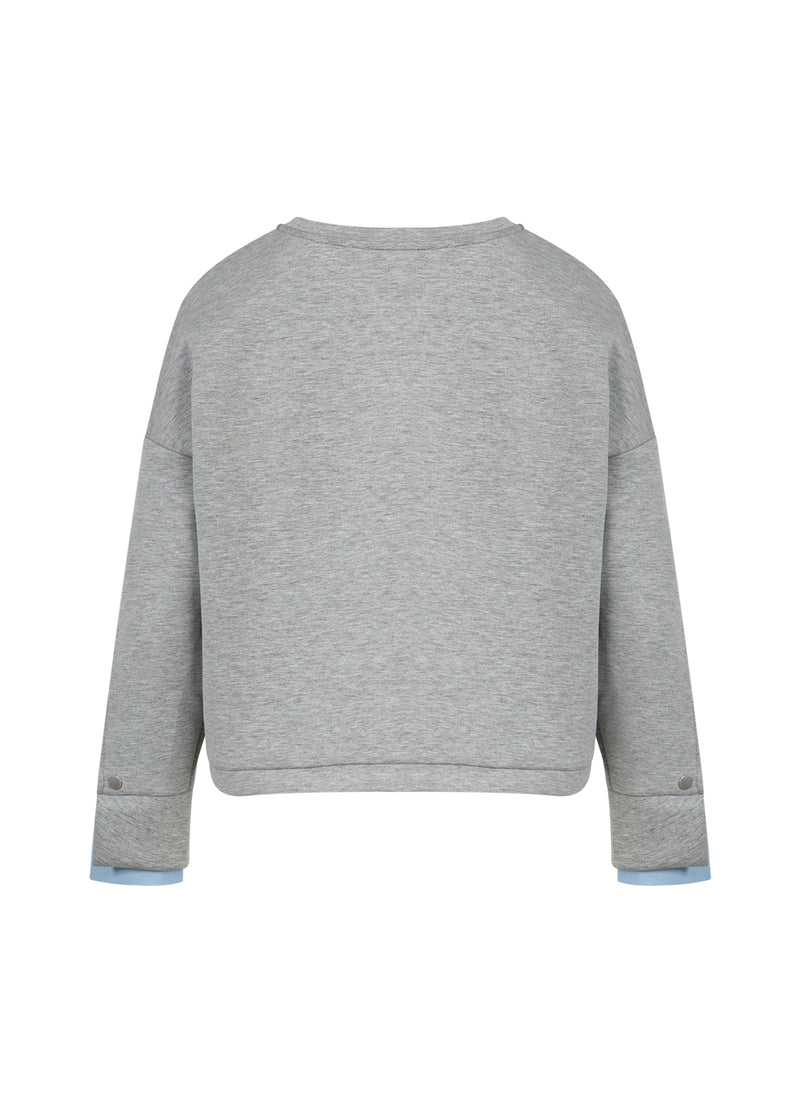 Coster Copenhagen SWEATSHIRT WITH SLEEVE DETAIL Shirt/Blouse Grey melange - 142