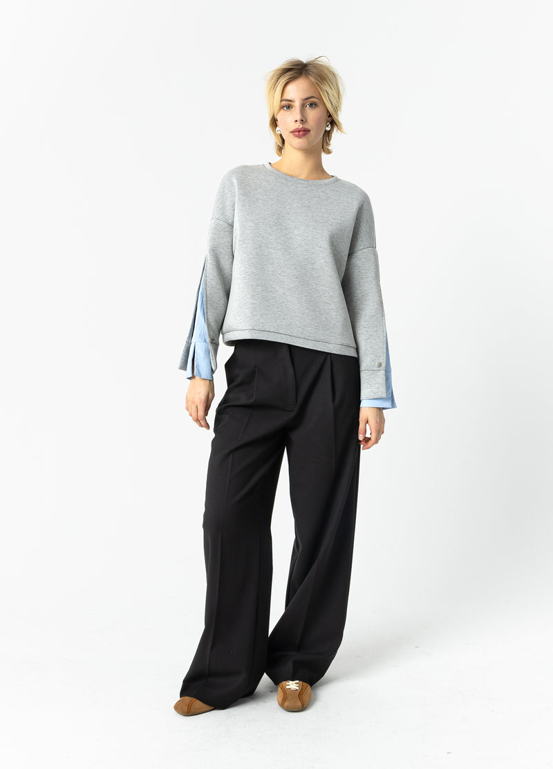 Coster Copenhagen SWEATSHIRT WITH SLEEVE DETAIL Shirt/Blouse Grey melange - 142