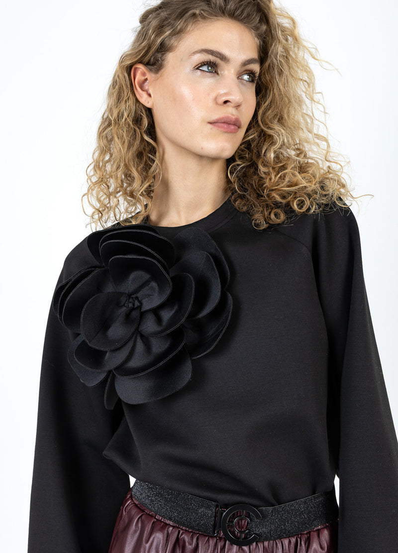 Coster Copenhagen SWEAT WITH SCUBA ROSE Shirt/Blouse Black - 100