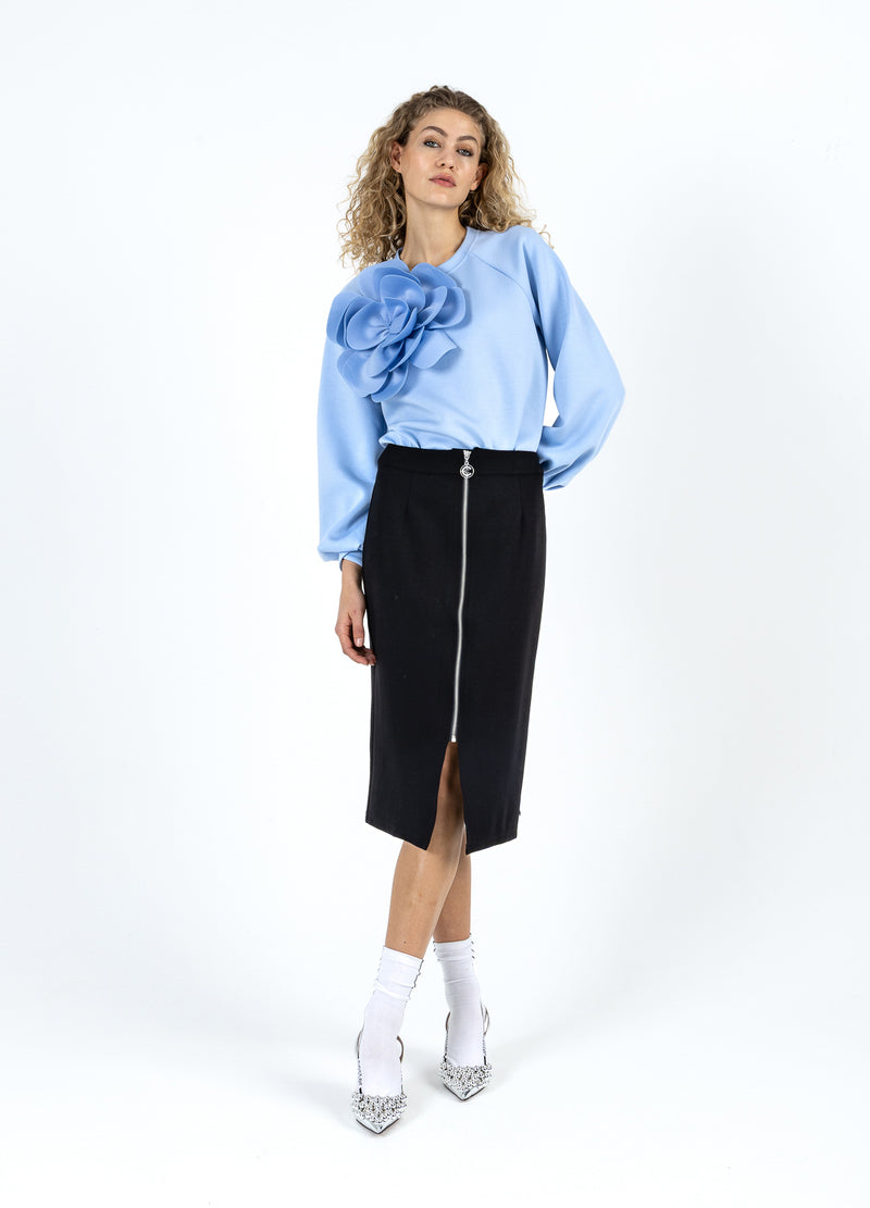 Coster Copenhagen SWEAT WITH SCUBA ROSE Shirt/Blouse Pastel blue - 538
