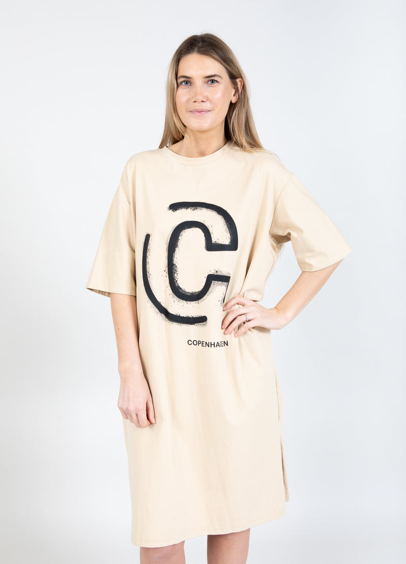 Coster Copenhagen T-SHIRT DRESS WITH PRINT Dress Vanilla - 348