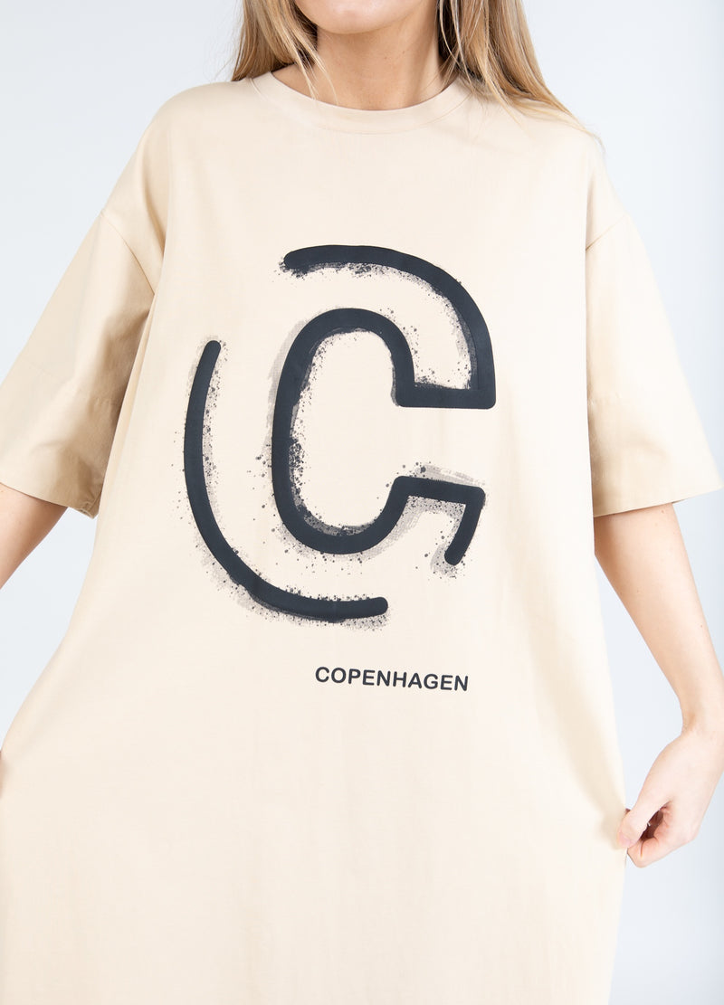 Coster Copenhagen T-SHIRT DRESS WITH PRINT Dress Vanilla - 348