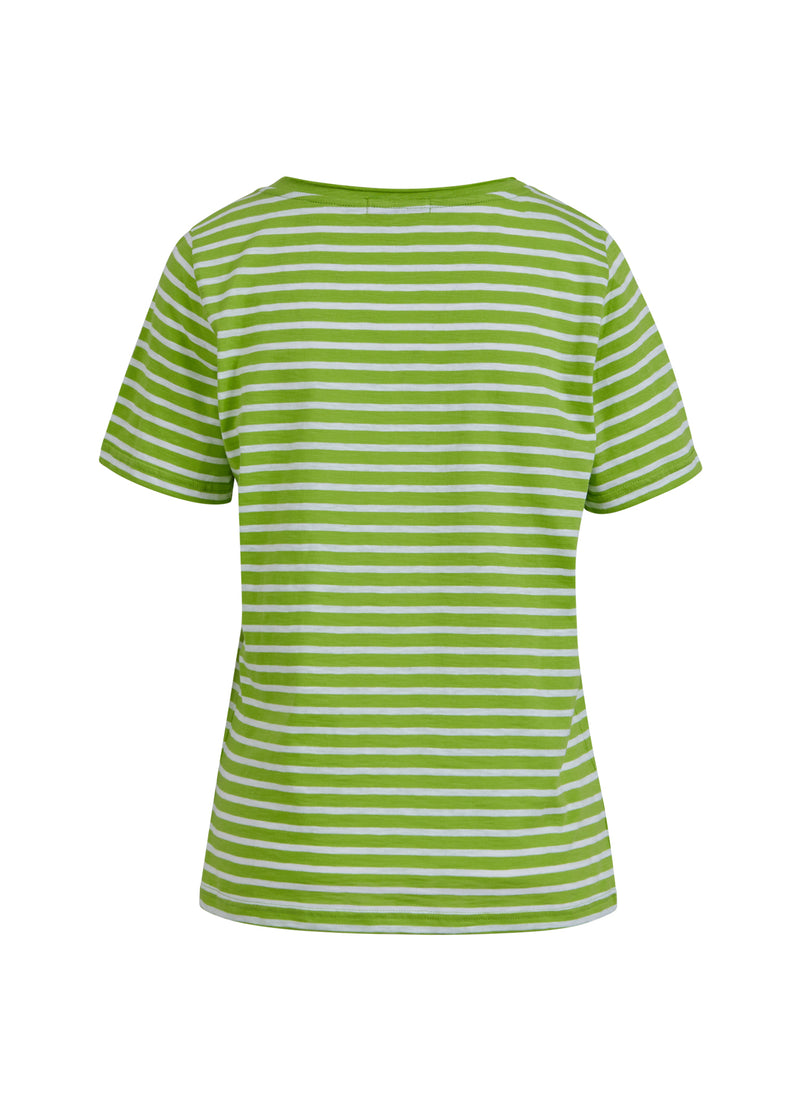 Coster Copenhagen T-SHIRT W. STRIPES - MID LENGTH SLEEVES T-Shirt Flashy green stripe - 401