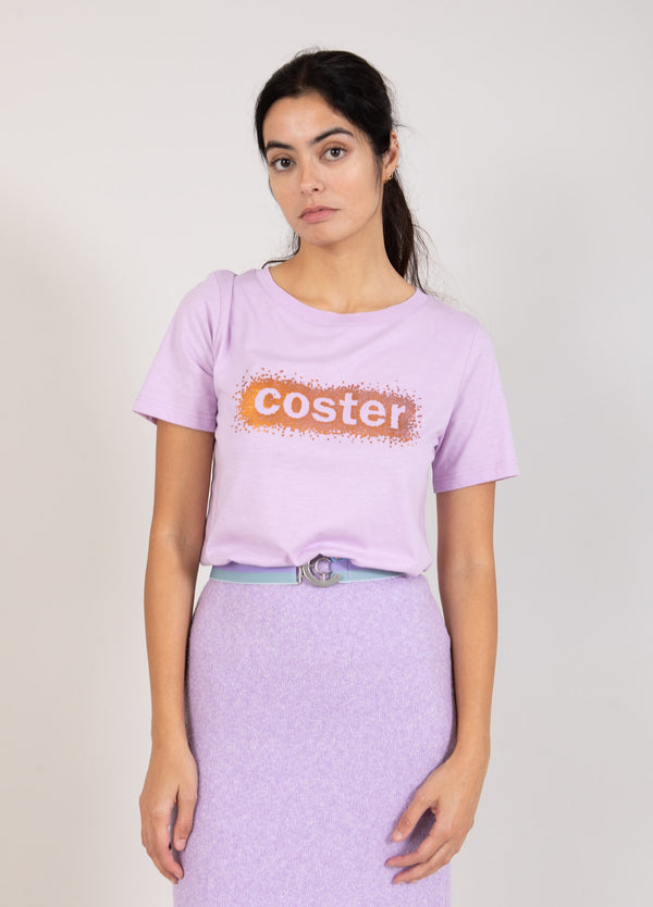 Coster Copenhagen T-SHIRT WITH CAVIAR INVERTED LOGO - MID SLEEVE T-Shirt Lavender - 824