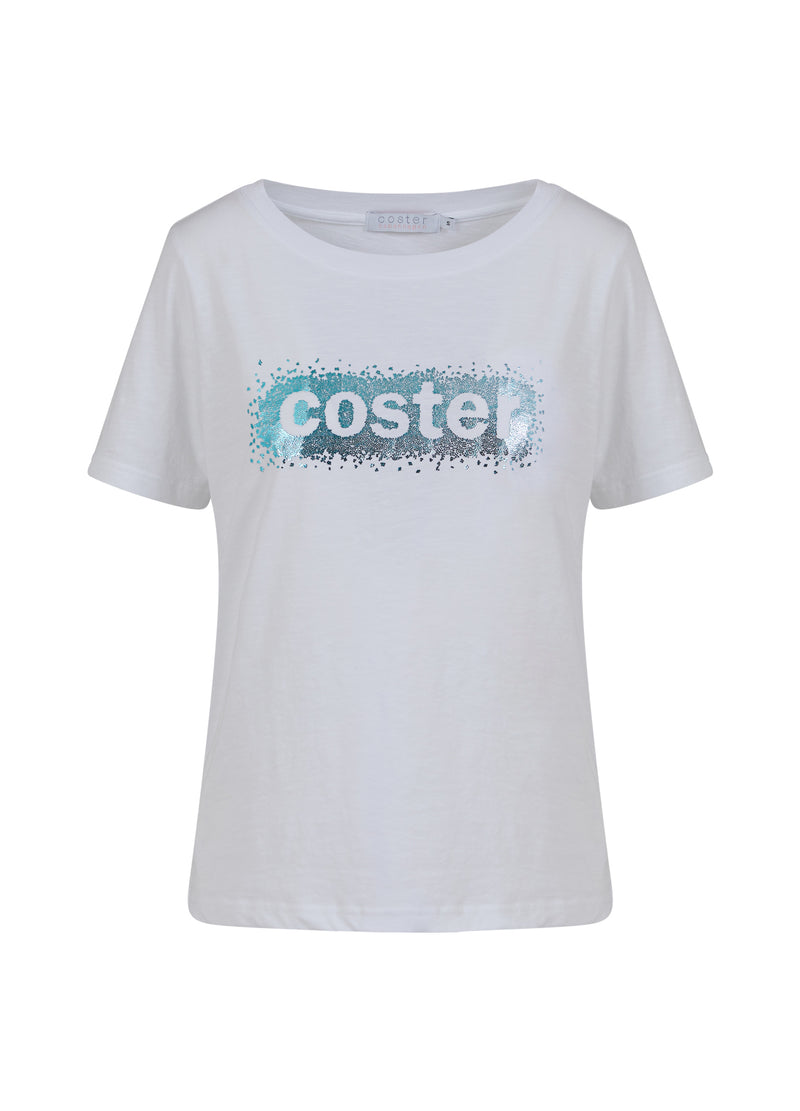 Coster Copenhagen T-SHIRT WITH CAVIAR INVERTED LOGO - MID SLEEVE T-Shirt White - 200