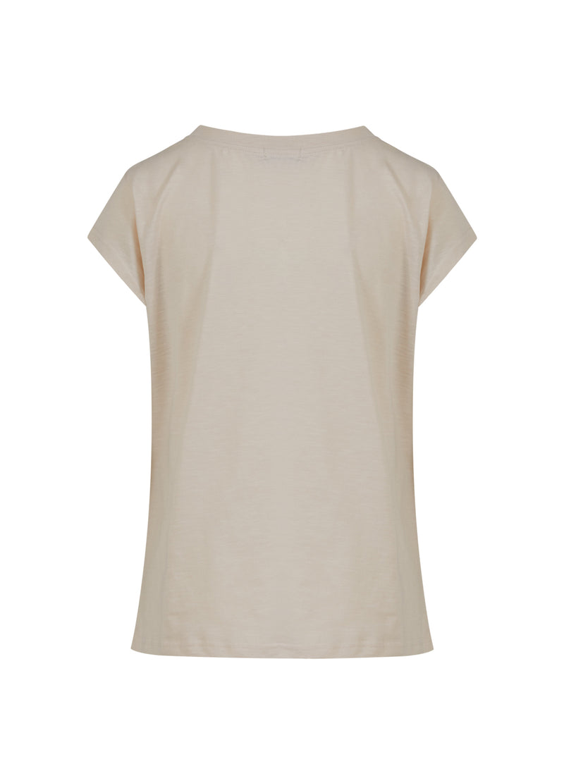 Coster Copenhagen T-SHIRT WITH COSTER LOGO IN STUDS - CAP SLEEVE T-Shirt Creme - 241