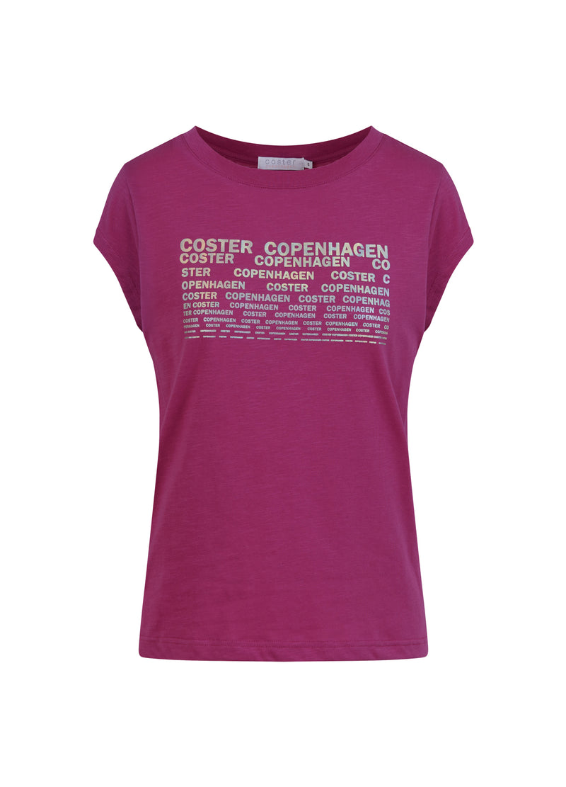 Coster Copenhagen T-SHIRT WITH COSTER PRINT - CAP SLEEVE T-Shirt Berry - 693