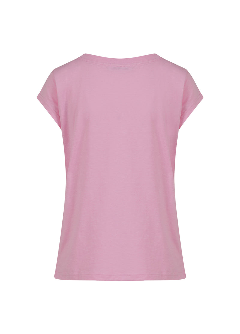 Coster Copenhagen T-SHIRT WITH FACE PRINT - CAP SLEEVE T-Shirt Baby Pink - 614