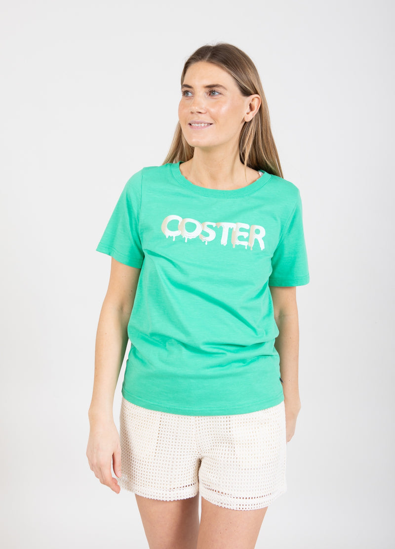 Coster Copenhagen T-SHIRT WITH GRAFITTI LOGO T-Shirt Clover green - 408