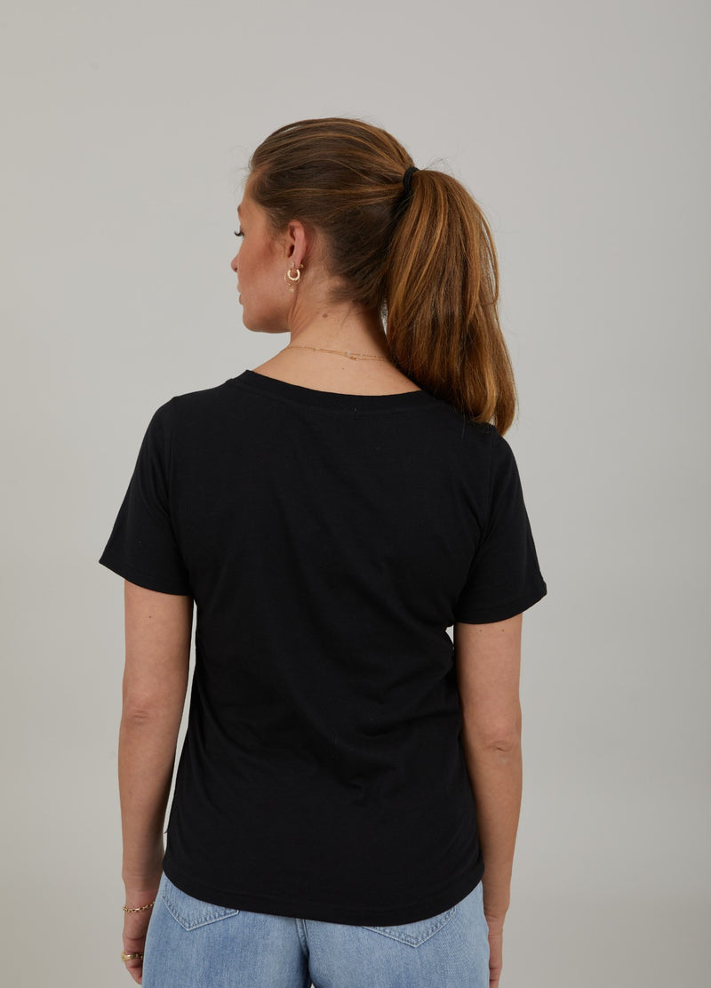 Coster Copenhagen T-SHIRT WITH HEART LIPS PRINT - MID SLEEVE T-Shirt Black - 100